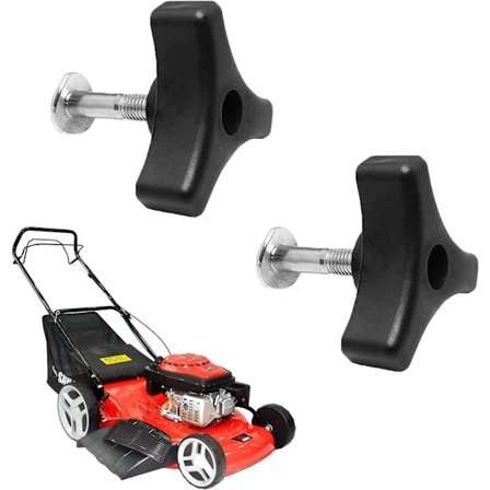 2 st Handtag Vingmutter och Bult, Universell Plast Gräsklippare Triangel Knopphandtag, Gräsklippardelar & Tillbehör för De Flesta Gräsklippare