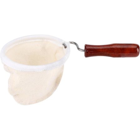 Gjenbrukbare kaffefiltre i tøy for perkulator, slitesterke vaskbare flanellkaffefiltre med trehåndtak