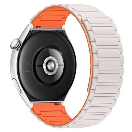 Huawei / Samsung Smart Watch Silikonband 22mm Universal Magnetiskt ersättningsarmband - Stjärnljus + Orange