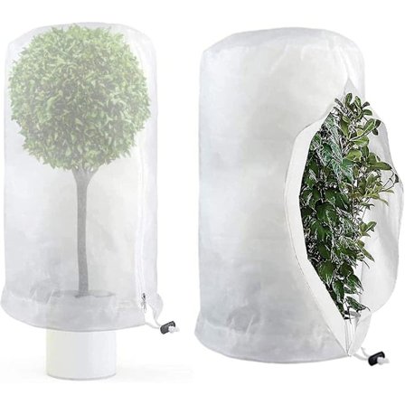 Sett med 2 vinterbeskyttelse for planter, frostbeskyttelse, vinterbeskyttelse for planter, stor pose for potteplanter, 60 x 80 cm XXF