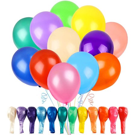 100 ballonger blandade färger 12 tum regnbågslatexballonger, flerfärgade ljusa ballonger för festdekoration