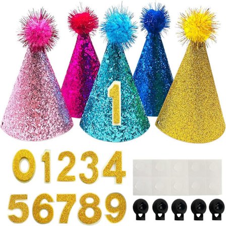 Födelsedagshatt Set Husdjur Huvudband Hattar 5 ST SET 5 ST SET
