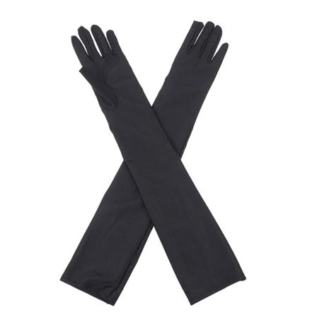 1 Par Opera Armbåge Handled Stretch Satin Finger Långa Handskar Flappe