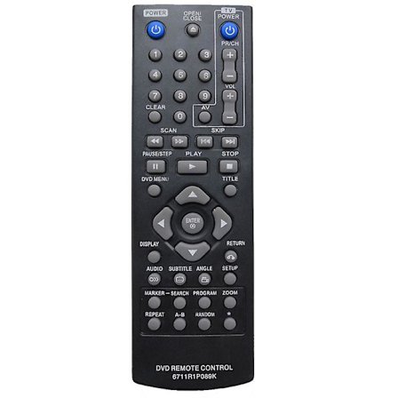 Ersättningsfjärrkontroll för LG DVD-spelare 6711r1p089k (FMY)