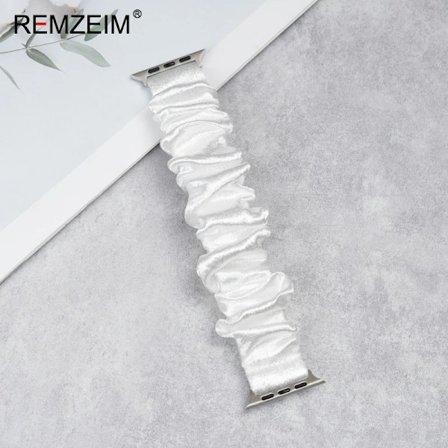 Elastisk Scrunchie-rem til Apple Watch-rem 44mm 40mm 42mm 41mm 38mm 45mm 49mm Ultra Armbånd IWatch Kvinder 8 7 6 5 4 SE Hvid