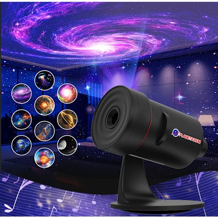 Opgraderet Galaxy Projektor med 4K HD Effekter, 10 Realistiske Nebula-tilstande, Auto Timer & 28 Beroligende Musik, Bred Loftdækning til B