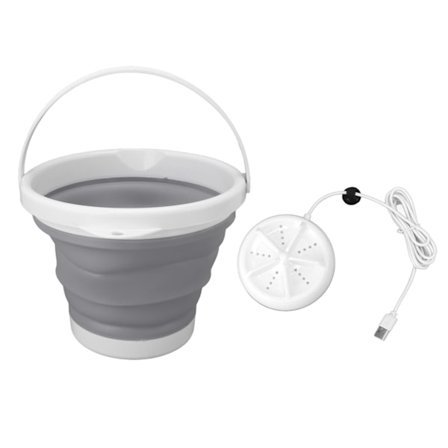 5L sammenklappelig vaskemaskine Ultralydvibration Frem og tilbage USB Foldbar vaskemaskine til hjemmet grå