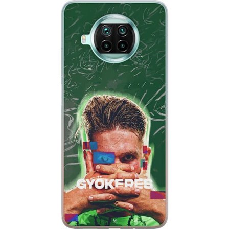 Yhteensopiva Puhelinkuori Xiaomi Mi 10T Lite 5G Lamine Yamal Barcelonan pelipaidassa, jossa on neonvaloja ja punaisia ja sinisiä salamoita dramaattise