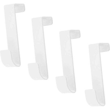 4 stk. over-the-door-kroker, Z-formede kroker reversible over-the-door-kroker badekåpekrok baderom håndklekroker skumbeskytter (hvit)