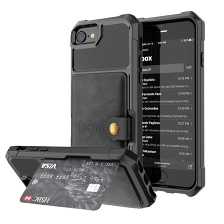 Monikäyttöinen lompakkokotelo iPhone 7/8/SE musta