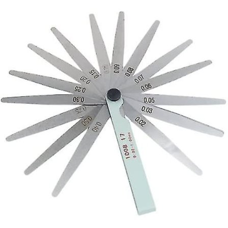 Metrinen 17 terän teräksinen rakotulkki 0,02-1,0 mm sytytystulpan mittaustyökalu
