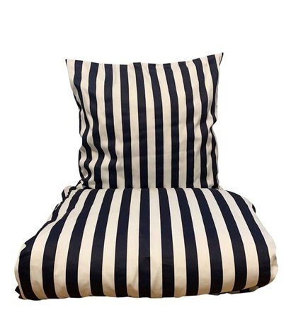 OMHU Blok Strib Sengetøj Navy 140 x 220 cm, Tøj & Bolig, Sengetøj, Sengesæt