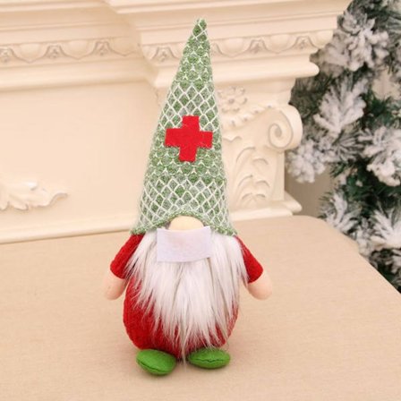 Jul Lång Hatt Tomte Plyschleksaker Ornament Holiday Home Decor Green 29x14cm