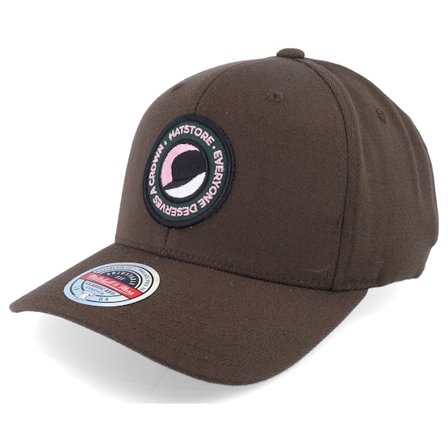 Hatstore - Crown Badge Pink Brown 110 Adjustable Adjustable Brown Cap - @ Hatstore