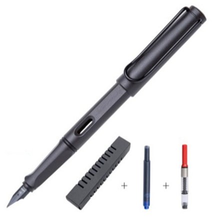 Frosted Black Trekantet Tredimensionelt Pennegreb Synligt Blæk Kalligrafi Fountain Pen Sæt