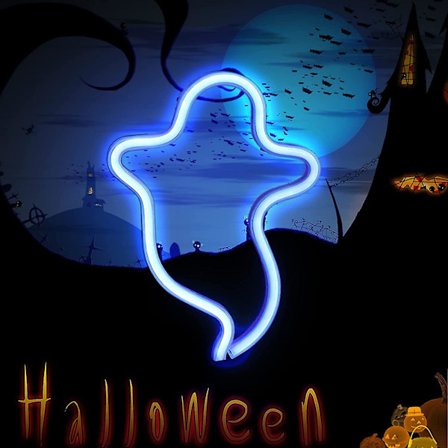 Halloween Ghost Neonskyltar, Ghost Shape Led Neon Dekorativa Ligh
