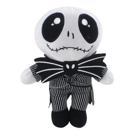 Gentleman Jack Skeleton Plyschdocka Bär Fladermusslips Randig Kostym Spöklik Skräck Dödskalle Jack Gosedjur Plyschdjur Black