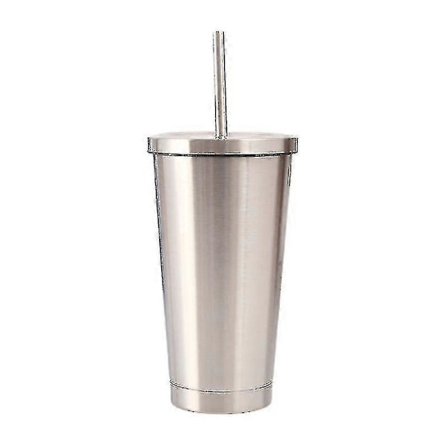 Termoflaske Rejsekaffekopper i Rustfrit Stål med Sugerør og Låg