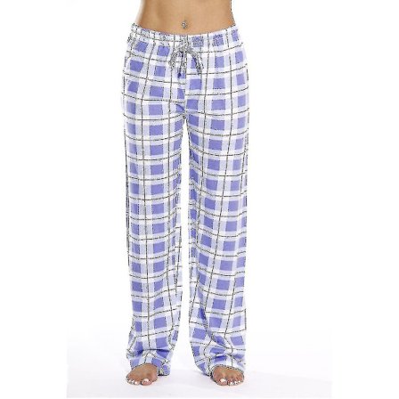 Dames Pyjamasbukser med Lommer, Bløde Flanel Check Pyjamasbukser til Kvinder