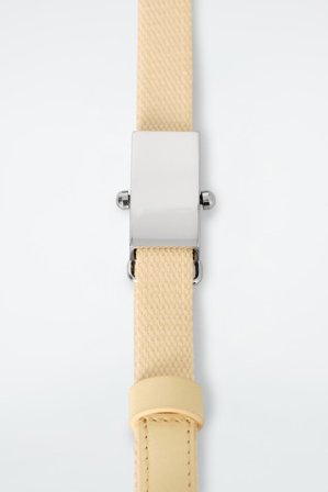 COS Femme Ceinture Fine En Toile in Jaune