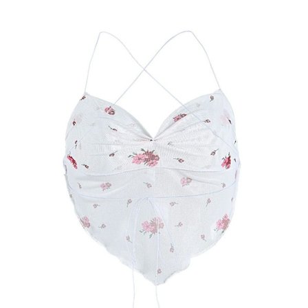 Ryggløs Camisole Korte Topper HVIT S