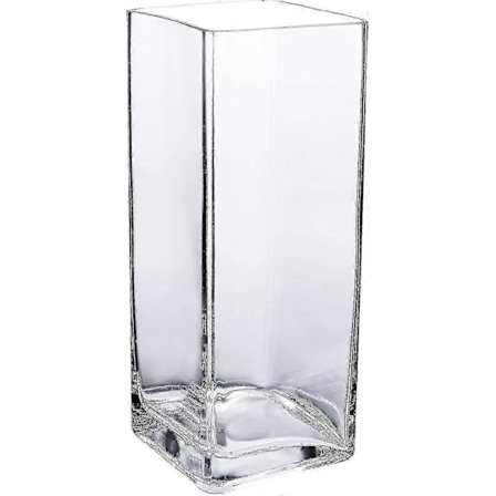 Høj Kvadratisk Vase Hjemme Dekorativ Blomst Glas Vase Bryllup Fest Bord Midtpunkter (4"4"10") (FMY)