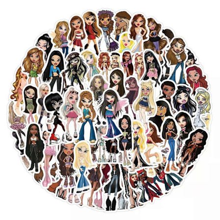 110 kpl Tyylikkäitä Bratz Muotinukke Diivat Tarroja Tyttöjen Huoneen Koriste Puhelimen Graffiti, koristeluun.