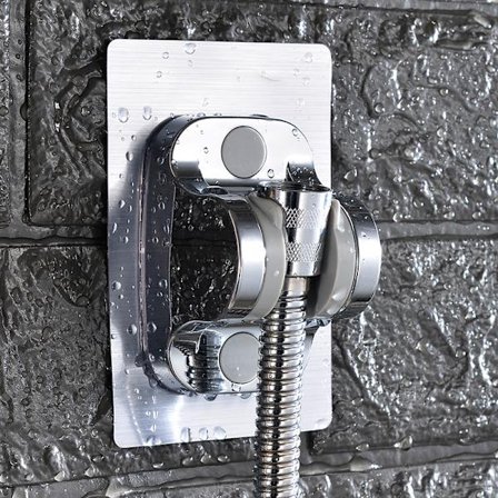 Hopeasta ei-jättävää ei-jättävää tarraa suihkuteline, käsi he