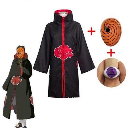 Harajuku Cosplay Uchiha Itachi Cosplay-asu - Pääpanta, kaulakoru, sormus, Kunai, Deida Rafei, Halloween-asu, pojat ja tytöt, Pain-viitta - Täydellinen