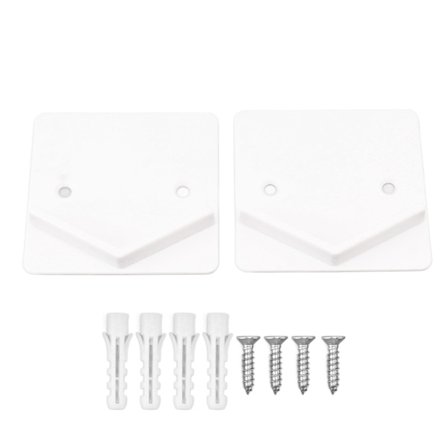 2 stk. Hvite Gardinstang Spenningsbrakett Universal Anti-skli Selvklebende Dusjstangholder