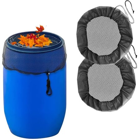 Net til regnvandstønde, beskyttelse til regnvandstønde rund Ø 60/80/95/100/110/120 cm, justerbar med snøre, til myg, små dyr