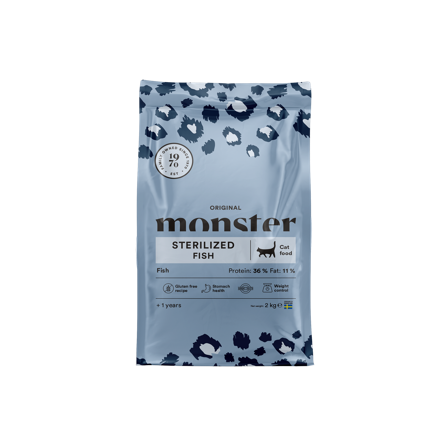 Monster Pet Food - Cat Original sterilisert fisk 2 kg - Katt - Kattefôr & kattemat - Tørrfôr for katt - ZOO.no