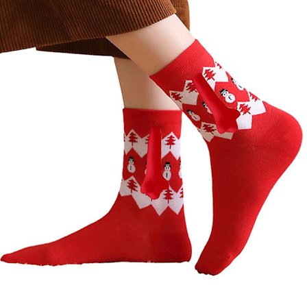 Julesokker som holder hender, personlige julestrømper