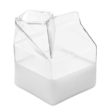 2-pakks Glass Melkekartong Mini Kremostbeholder Kann