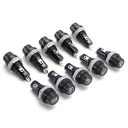 10 st Säkringshållare Glasssäkringar Tunn Säkring 5x20mm Skruvlock Fk