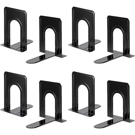 Bogstøtte, bogstopper, bogpresse, 4 par, sort, 19 x 12 x 15