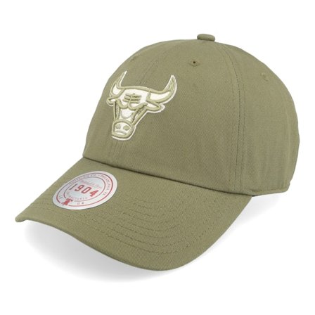 Mitchell & Ness - NBA Vert unconstructed Casquette - Chicago Bulls Fashion Basic Olive Dad Cap @ Hatstore