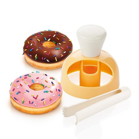 1 stk. Donut kageform med dyppende donut cutter tang DIY kageform stempel desserter cutter donuts form køkken bageværktøj