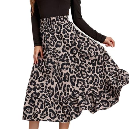 CDQ Bustier-mekko, jossa leopardin kuvio ja korkea vyötärö, moderni