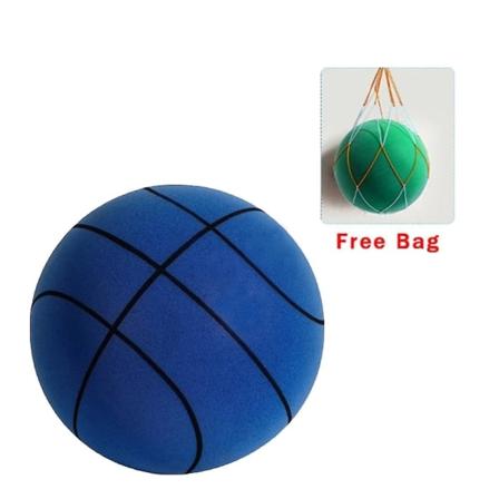 Handleshh lydløs basketball, innendørs lydløs treningsball ubelagt høy elastisk - bule 24cm
