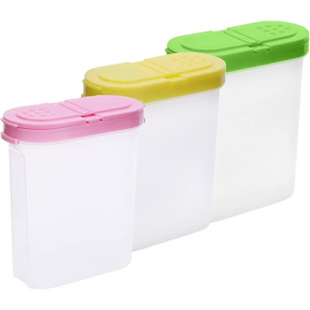 Bulkboxar Kryddförvaring Kryddburkar Förvaringsburkar med cap Spice förvaringsbehållare för spannmål med två utloppsöppningar för kryddor, salt, 