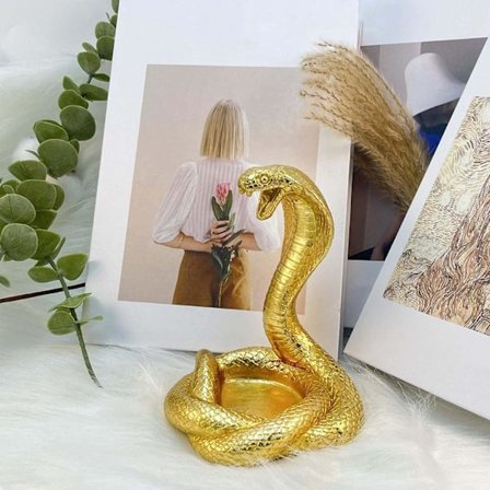 Cobra Slange Statuer Guld Rigdom Figur Home Decor Slange Dyr Håndlavet Dekoration til Mænd Kvinder, Skrivebords Ornament