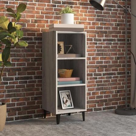 Vidaxl Skänk Grå Sonoma 34,5x32,5x90 Cm Konstruerat Trä Grå