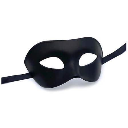 Maske til mænd, sort, Halloween venetiansk voksenmaske, sort Mardi Gras-maske (1 stk., sort) LANG