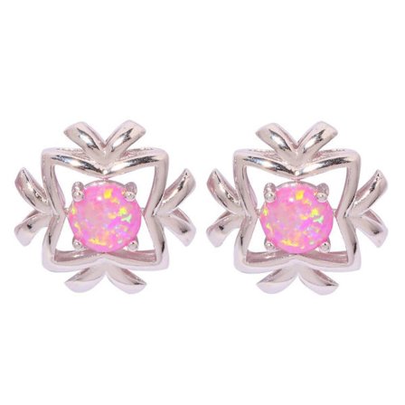 Silverörhänge filled ROSA brand Opal