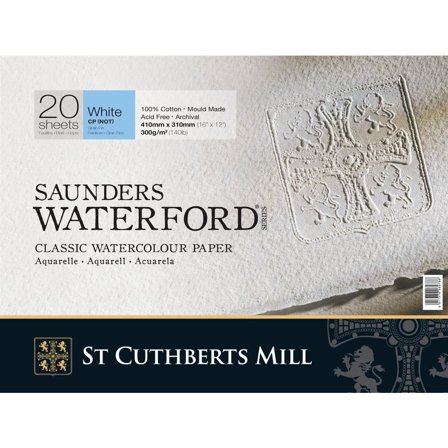 St Cuthberts Mill Saunders Waterford Bloc aquarelle White CP/NOT 41x31 cm 300g