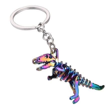4 stycken Kreativa Skalle Dino Nyckelringar för Män Väskor Ryggsäck Bilnyckelhänge, Metall Dinosaurie Nyckelringar för Pojkar Män Presenter