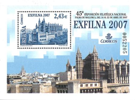 Spanien - Exfilna 2007 - Postfrisk miniark