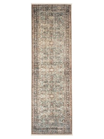 Abstrait Petit Nineve Tapis - Marron/Vert 80X250 Laine