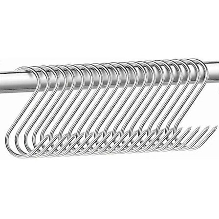 15 st Slaktarkrokar i Rostfritt Stål - S-formade Krokar